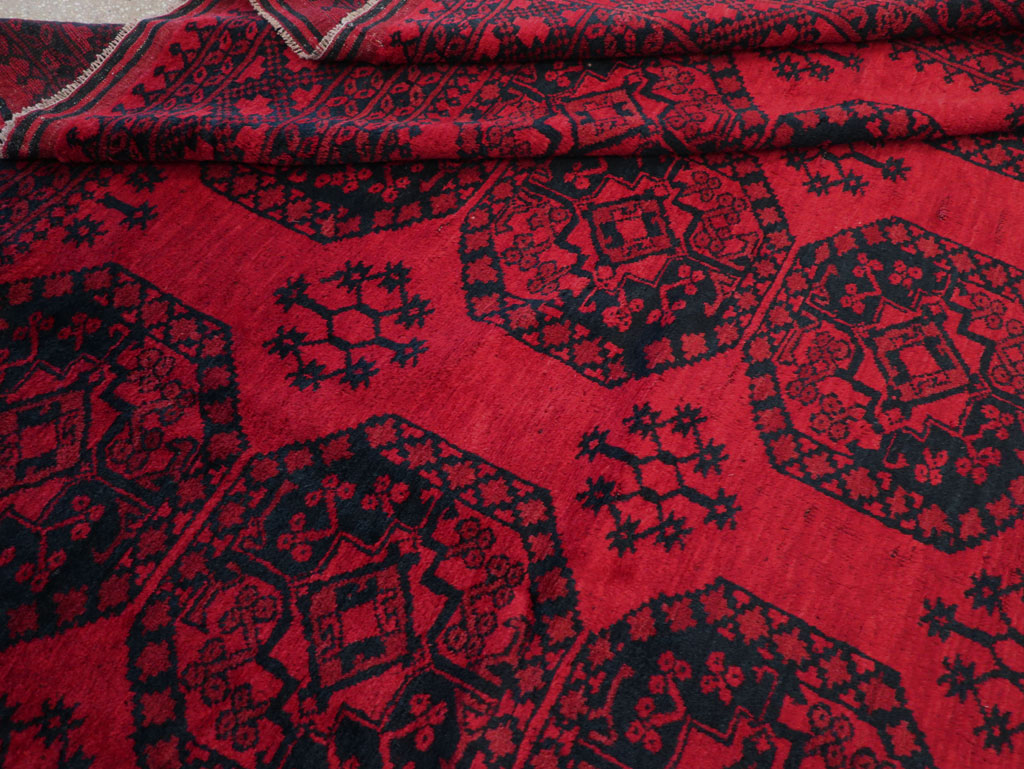 Vintage Central Asian Bokhara Room Size Carpet, No.23750 - Staging