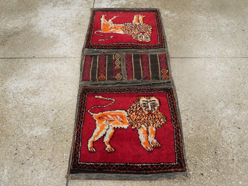 Vintage Persian Pictorial Bag Face, No.23755 - Staging