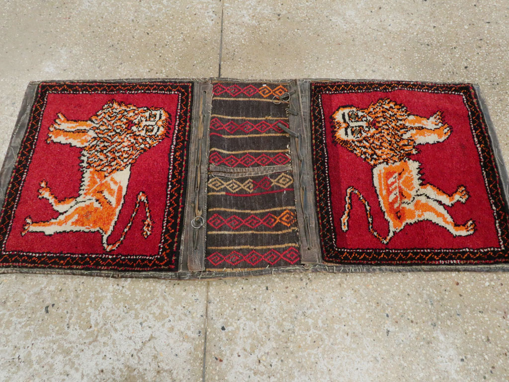 Vintage Persian Pictorial Bag Face, No.23755 - Staging