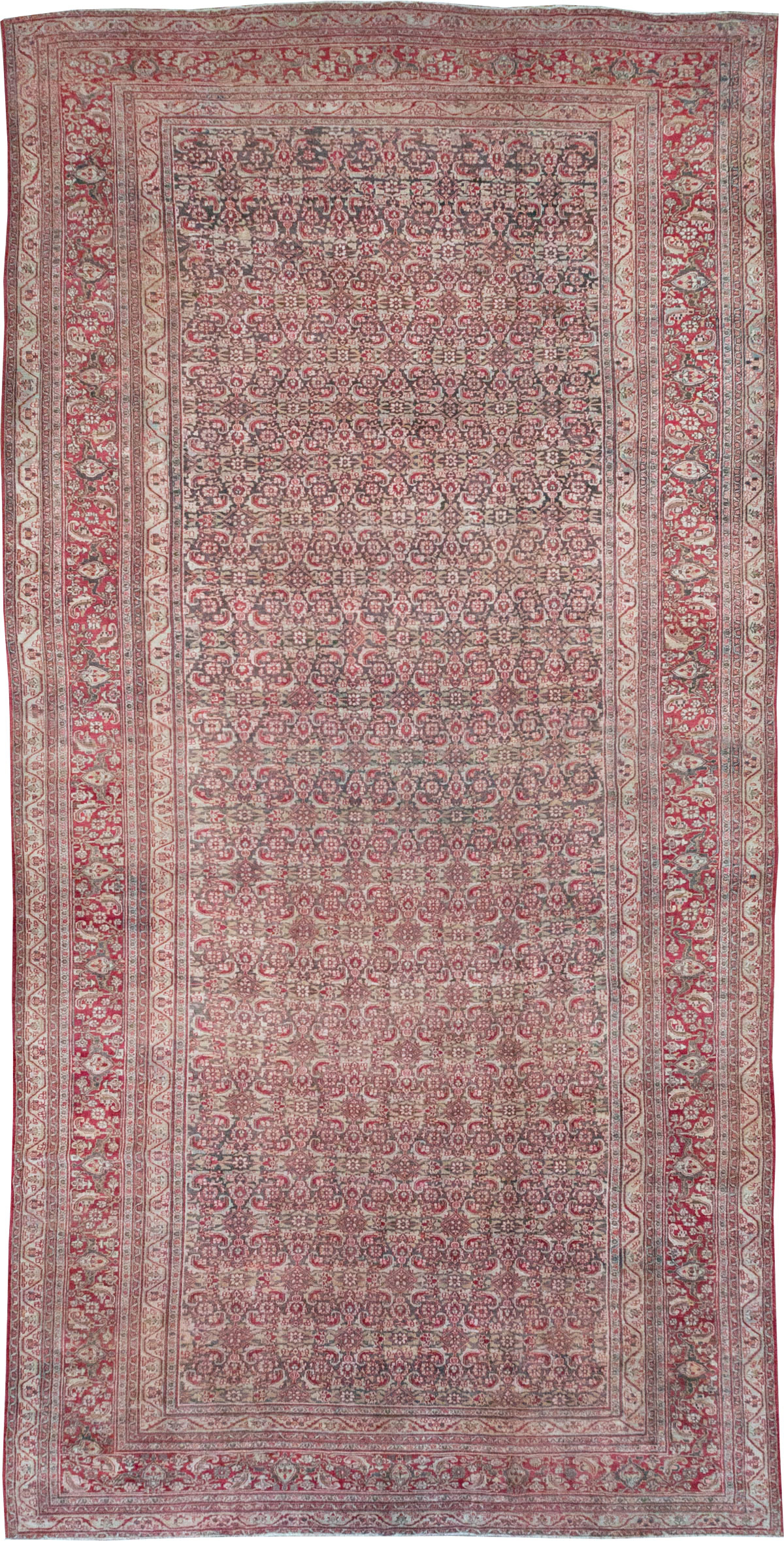 Antique Persian Mashad Long and Narrow Gallery Carpet, No.23767 - Staging