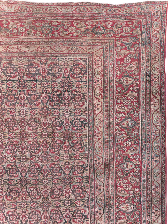 Antique Persian Mashad Long and Narrow Gallery Carpet, No.23767 - Staging
