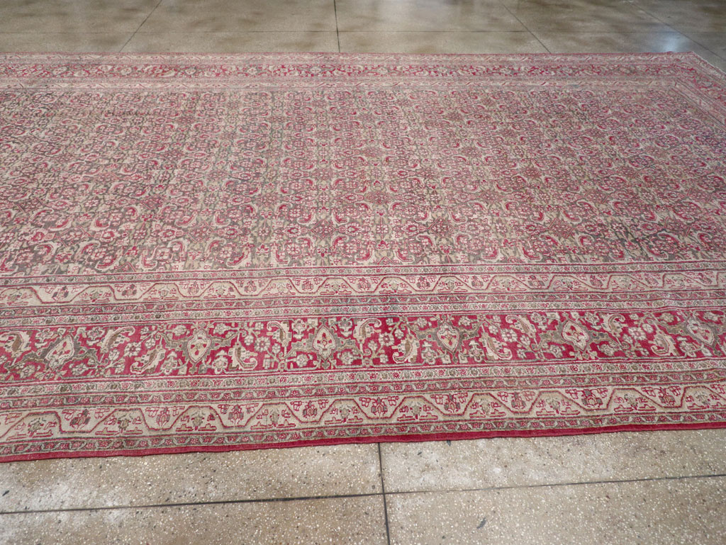 Antique Persian Mashad Long and Narrow Gallery Carpet, No.23767 - Staging