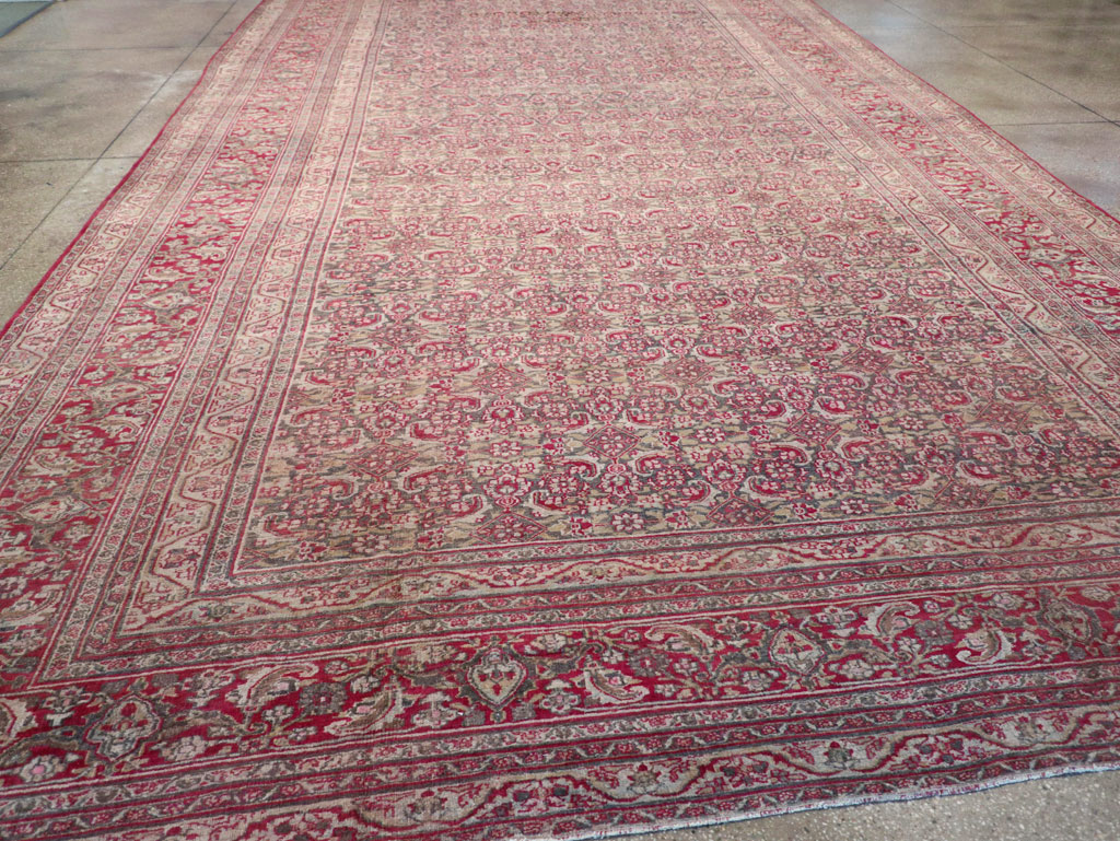 Antique Persian Mashad Long and Narrow Gallery Carpet, No.23767 - Staging