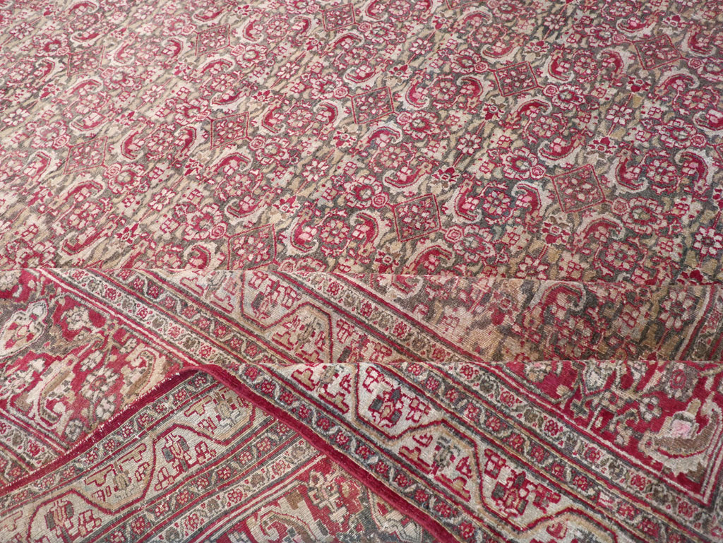 Antique Persian Mashad Long and Narrow Gallery Carpet, No.23767 - Staging
