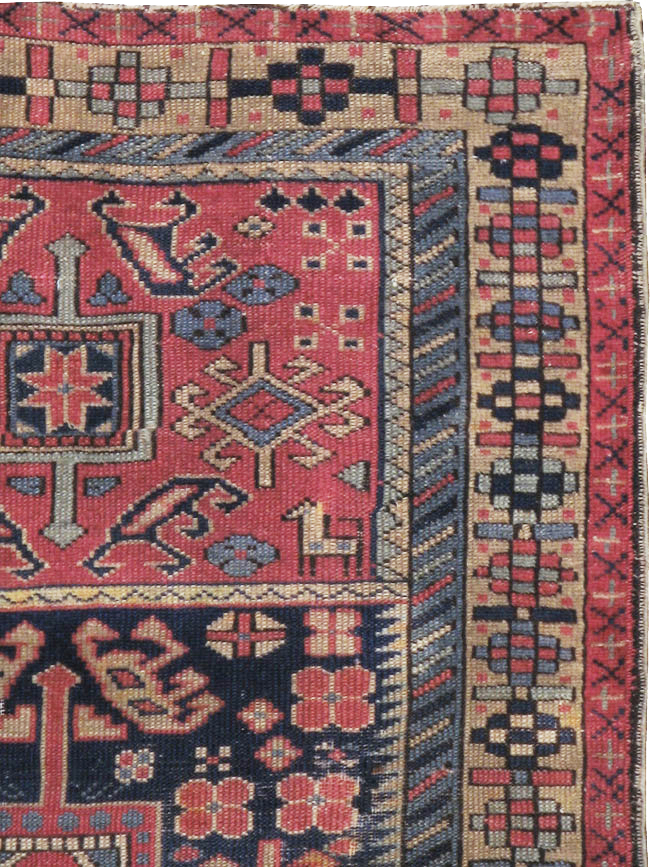 Vintage Turkish Anatolian Distressed Rug, No.23788 - Staging