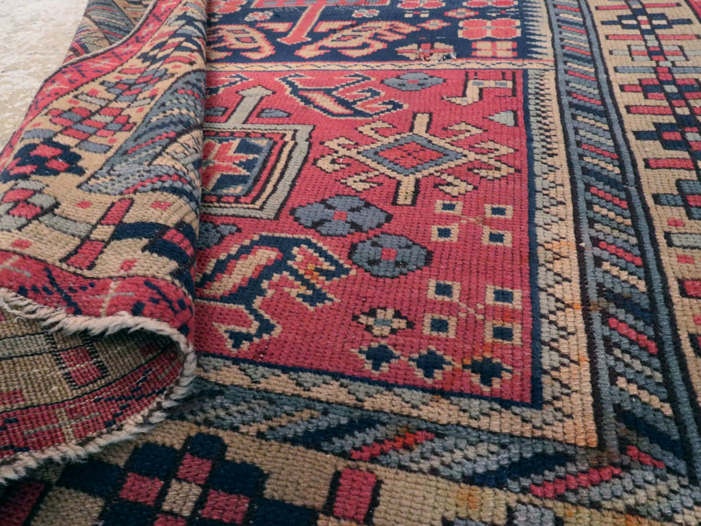 Vintage Turkish Anatolian Distressed Rug, No.23788 - Staging
