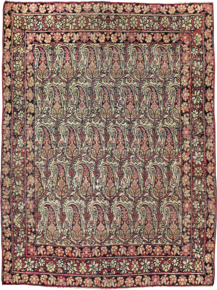 Antique Persian Lavar Kerman Rug, No.23792 - Staging
