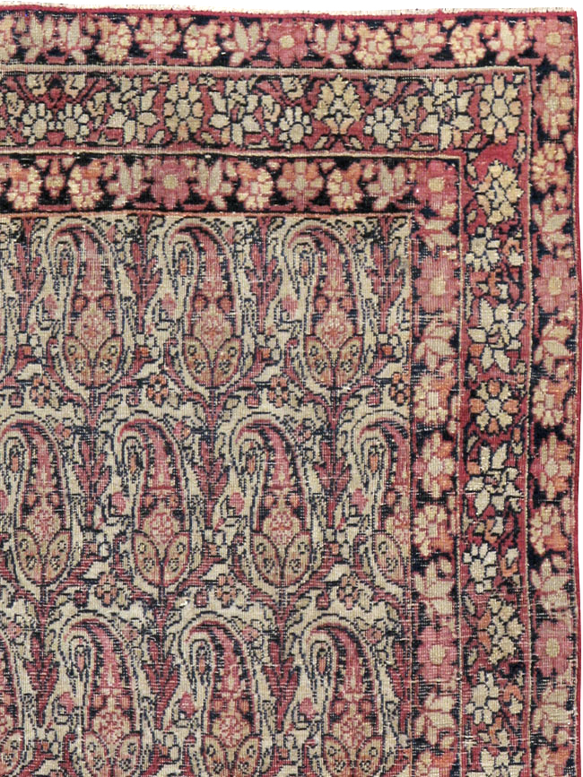 Antique Persian Lavar Kerman Rug, No.23792 - Staging