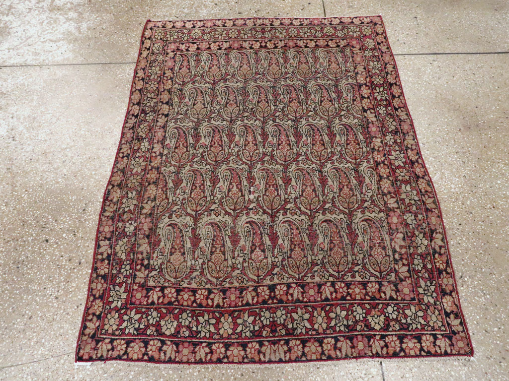 Antique Persian Lavar Kerman Rug, No.23792 - Staging