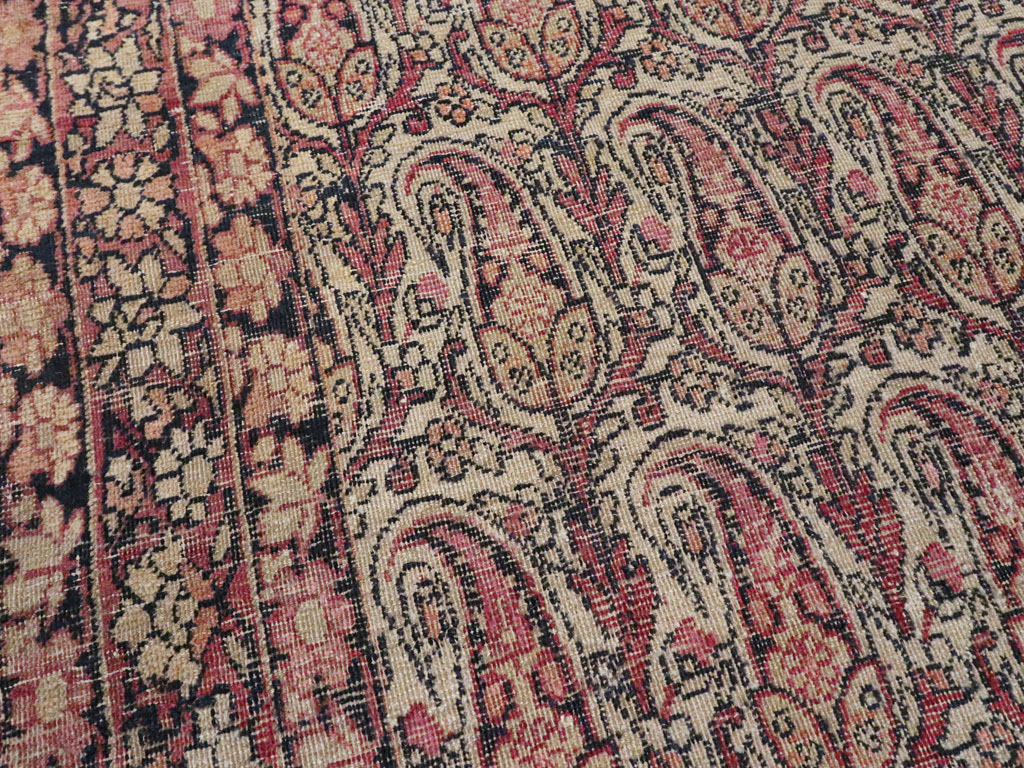 Antique Persian Lavar Kerman Rug, No.23792 - Staging