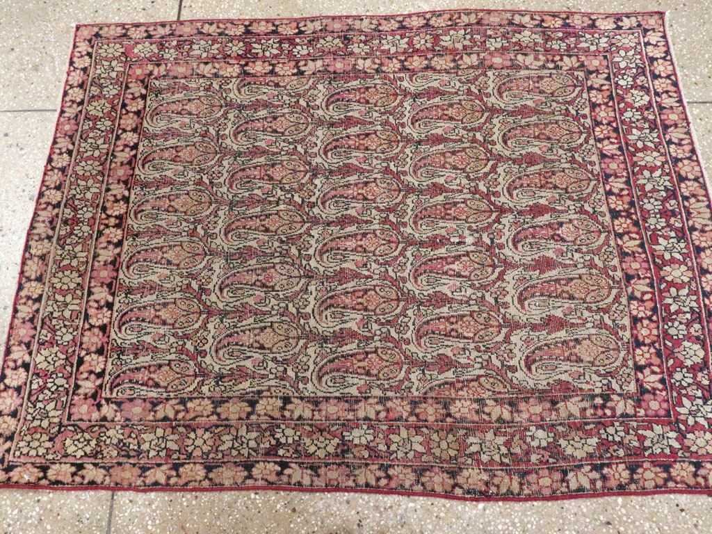 Antique Persian Lavar Kerman Rug, No.23792 - Staging