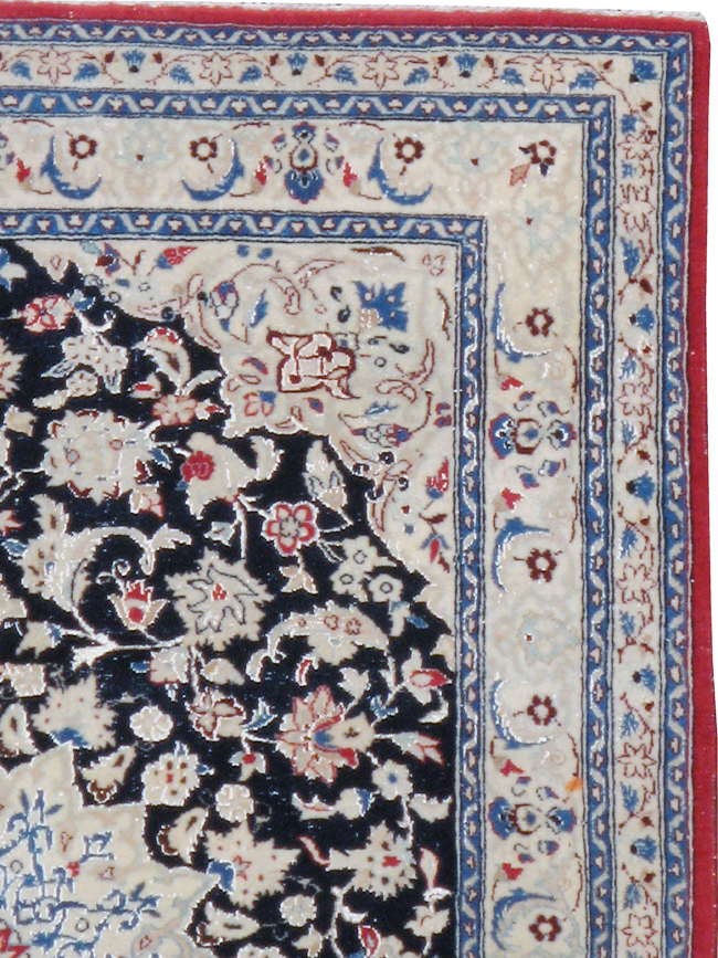 Vintage Persian Nain Rug, No.23799 - Staging