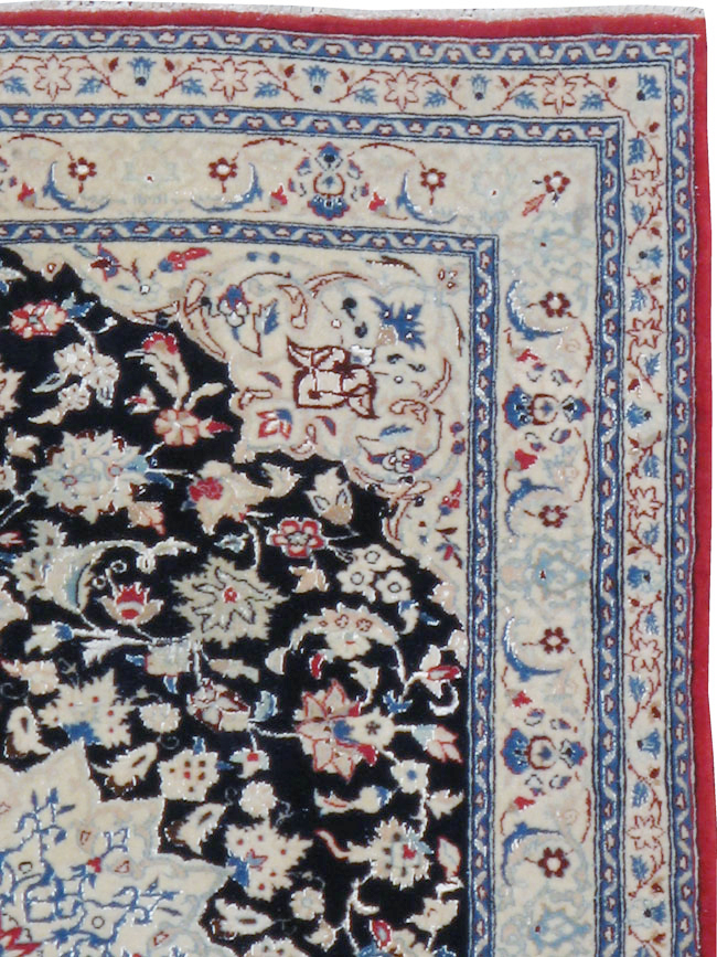 Vintage Persian Nain Rug, No.23799 - Staging