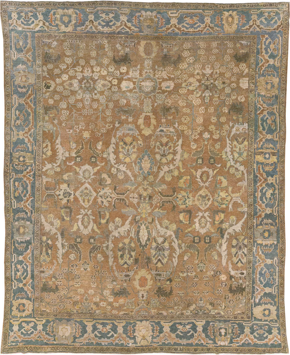 Antique Persian Mahal Room Size Carpet, No.23801 - Staging