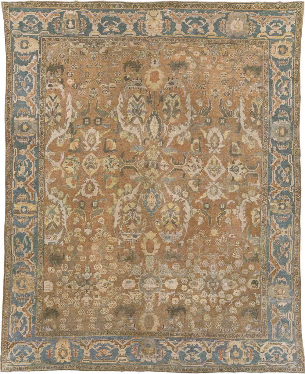 Antique Persian Mahal Room Size Carpet, No.23801 - Staging