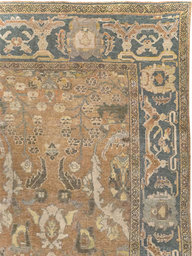 Antique Persian Mahal Room Size Carpet, No.23801 - Staging