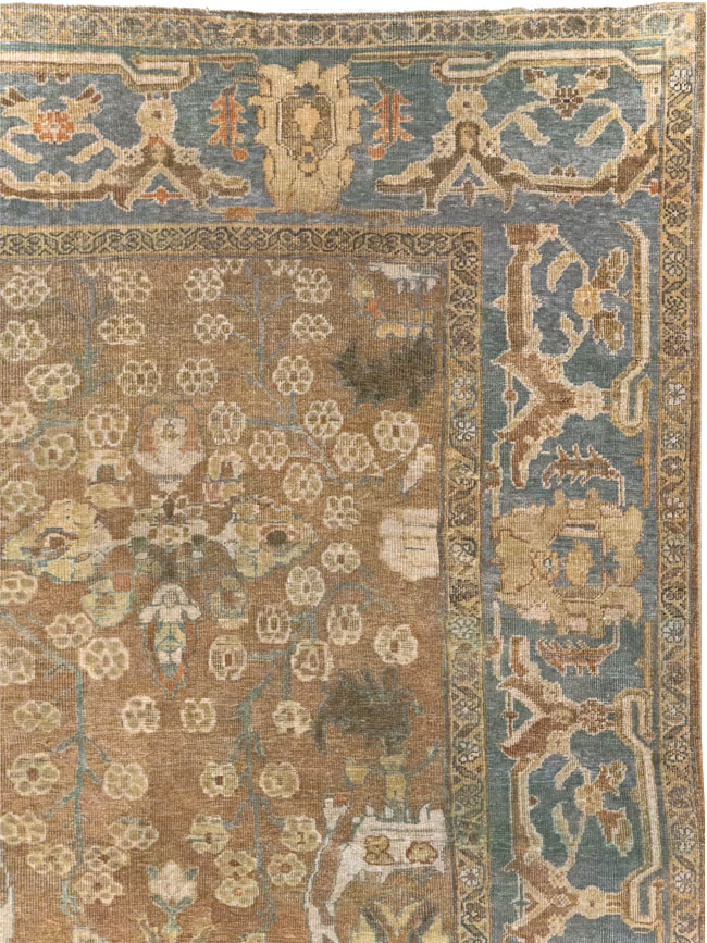 Antique Persian Mahal Room Size Carpet, No.23801 - Staging