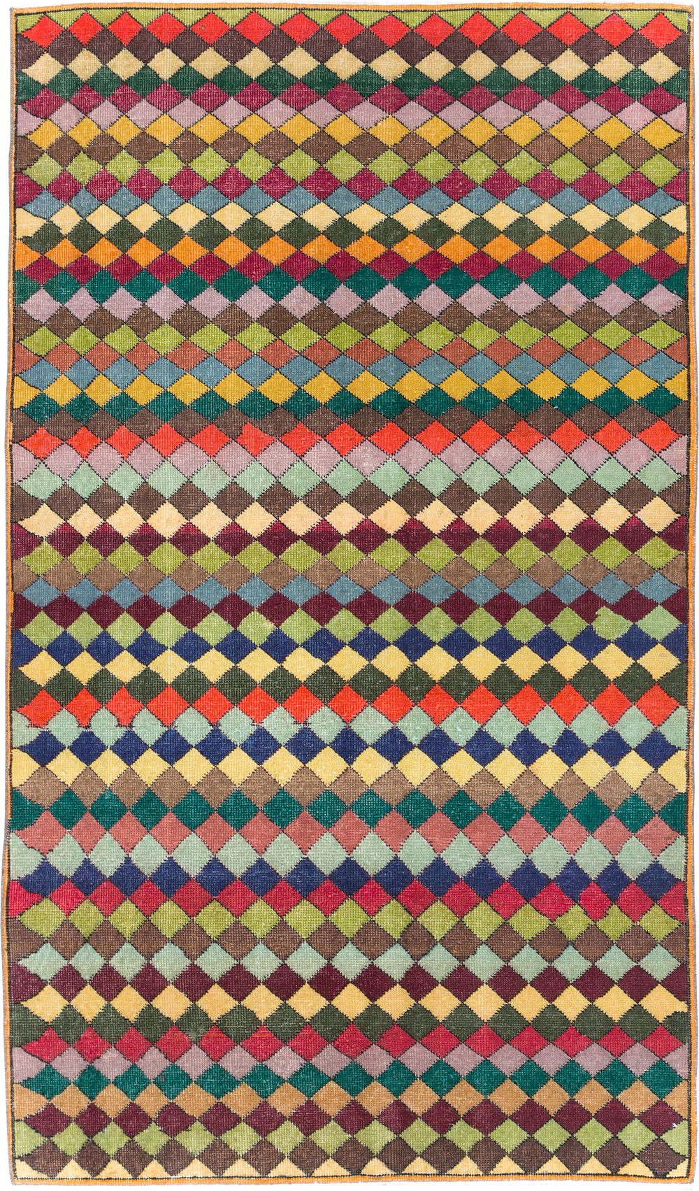Vintage Turkish Anatolian Accent Rug, No.23825 - Staging