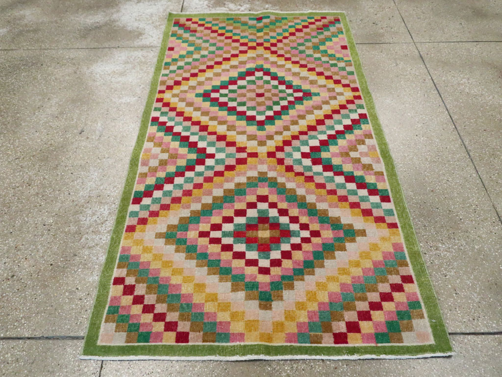 Vintage Anatolian Deco Rug, No.23829 - Staging