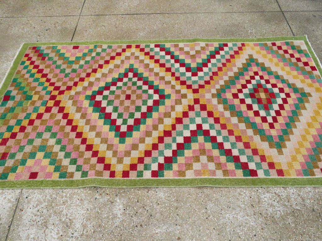 Vintage Anatolian Deco Rug, No.23829 - Staging
