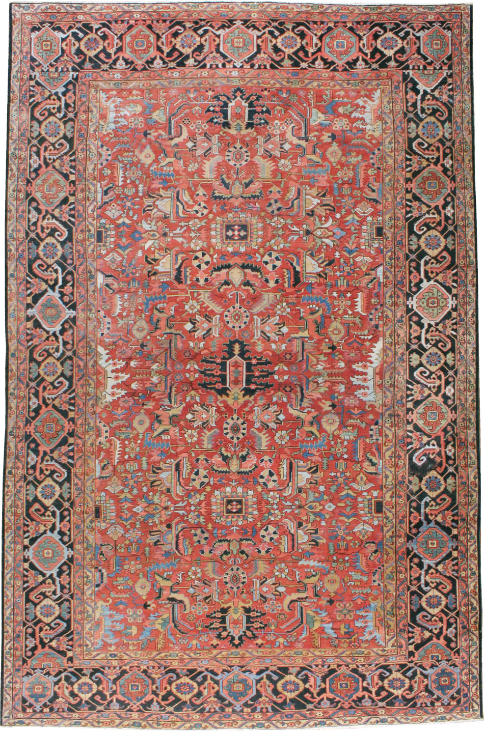 Antique Persian Heriz Carpet, No.23840 - Staging