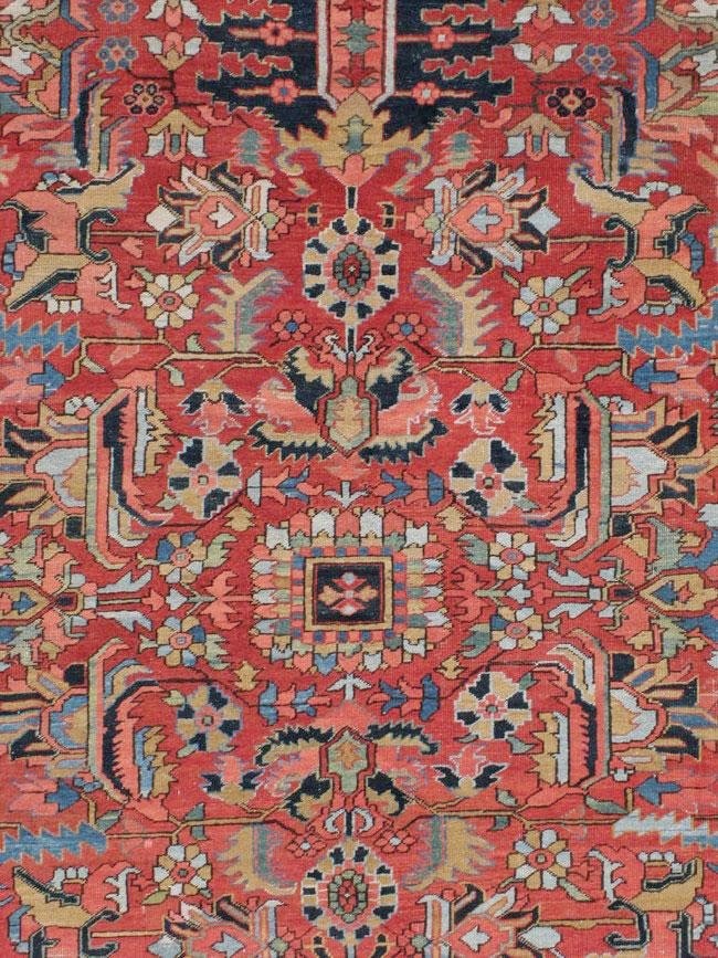 Antique Persian Heriz Carpet, No.23840 - Staging