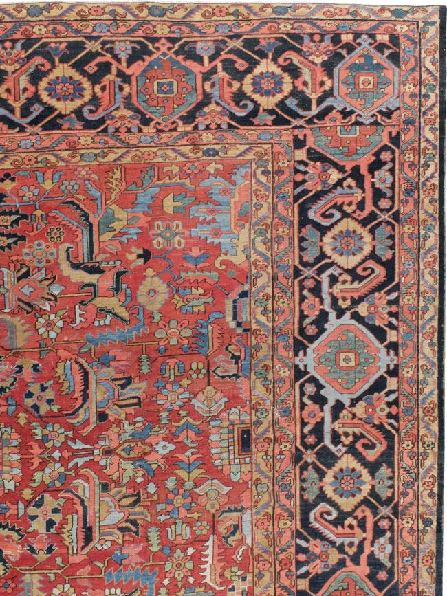 Antique Persian Heriz Carpet, No.23840 - Staging