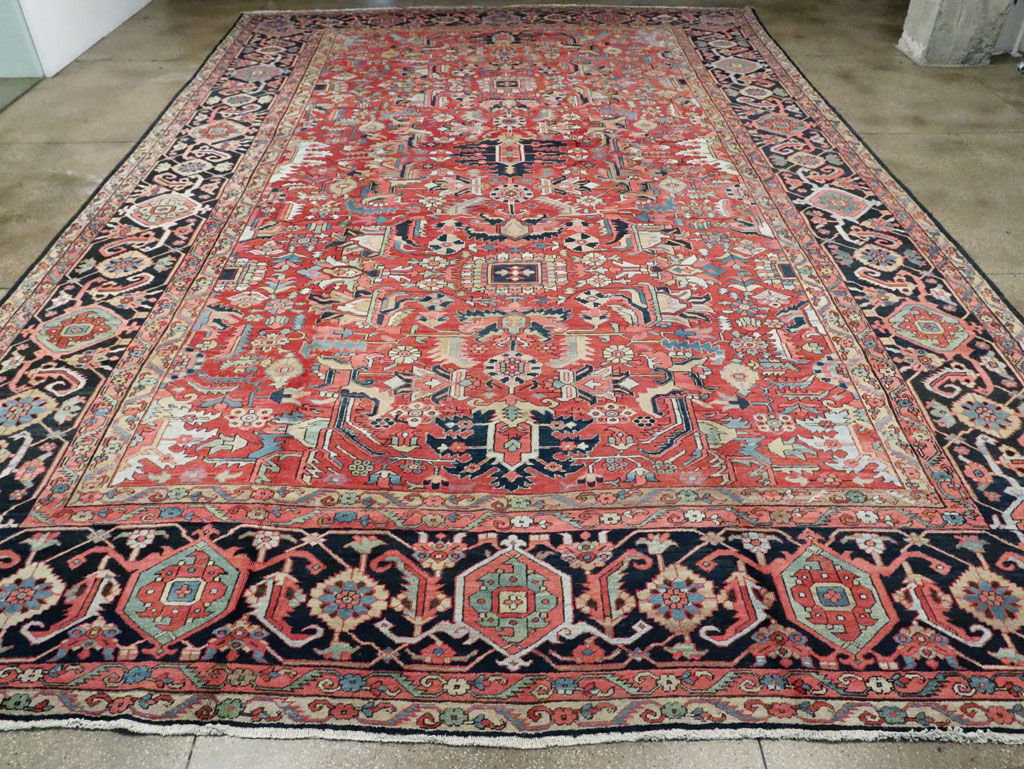 Antique Persian Heriz Carpet, No.23840 - Staging