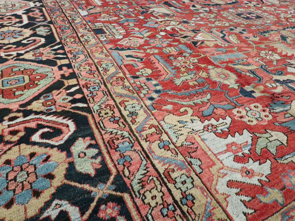 Antique Persian Heriz Carpet, No.23840 - Staging