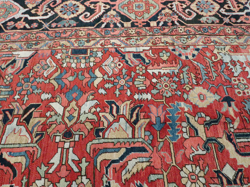 Antique Persian Heriz Carpet, No.23840 - Staging
