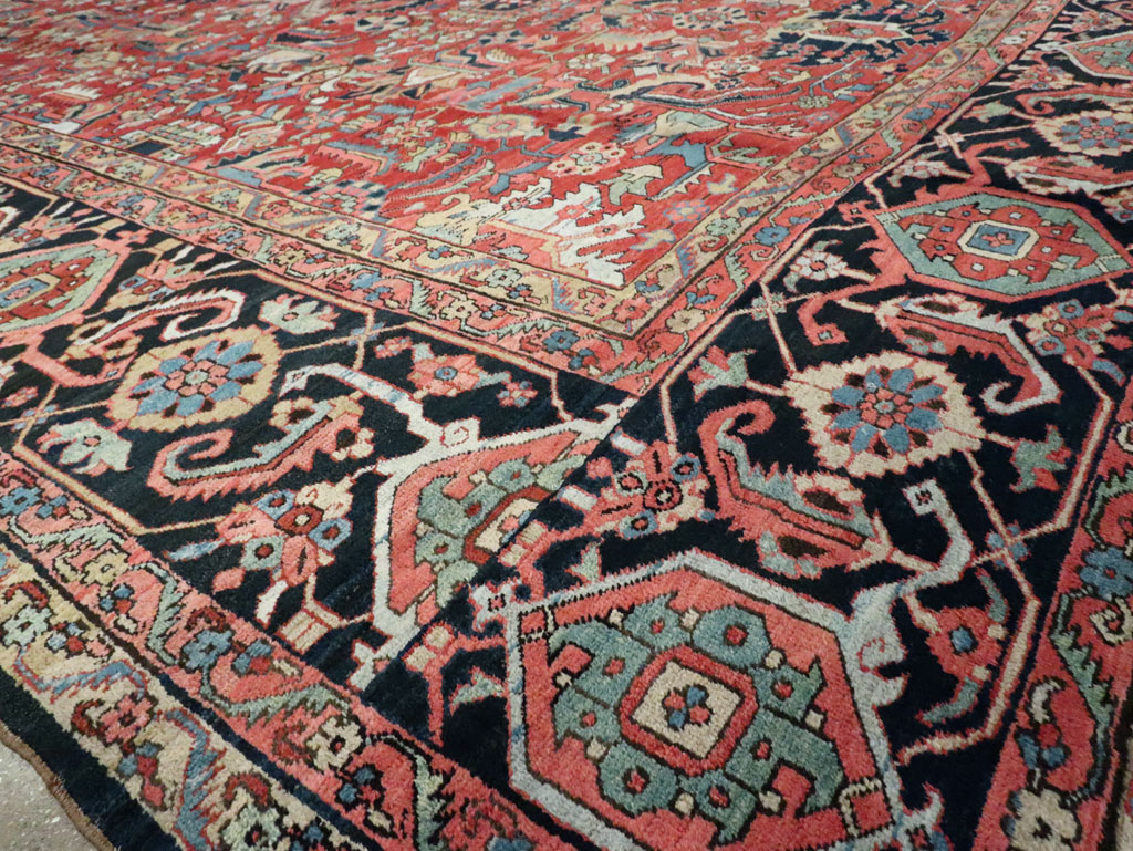 Antique Persian Heriz Carpet, No.23840 - Staging