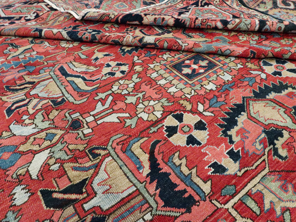 Antique Persian Heriz Carpet, No.23840 - Staging