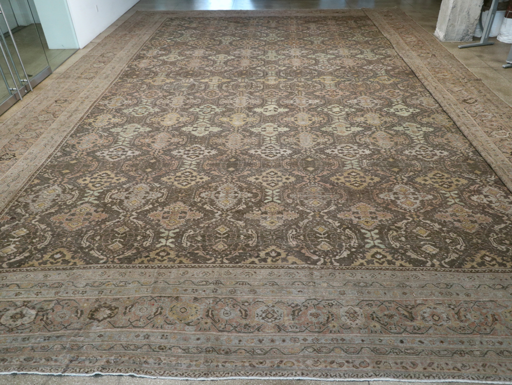 Antique Persian Mahal Oversize Carpet, No.23845 - Staging