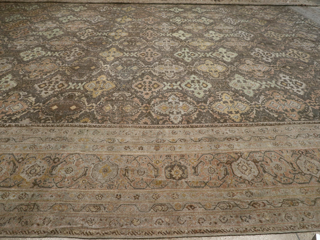 Antique Persian Mahal Oversize Carpet, No.23845 - Staging