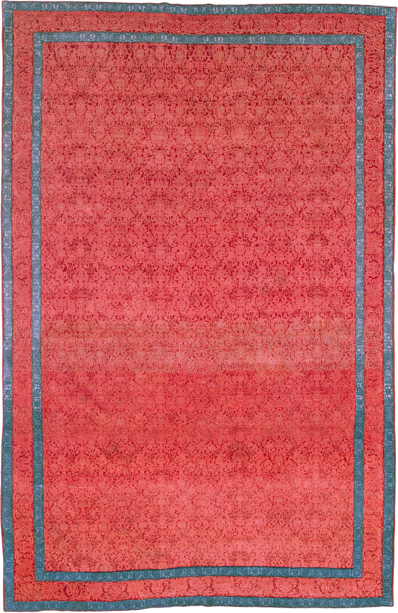 Vintage Persian Kashan Deco Carpet, No.23851 - Staging