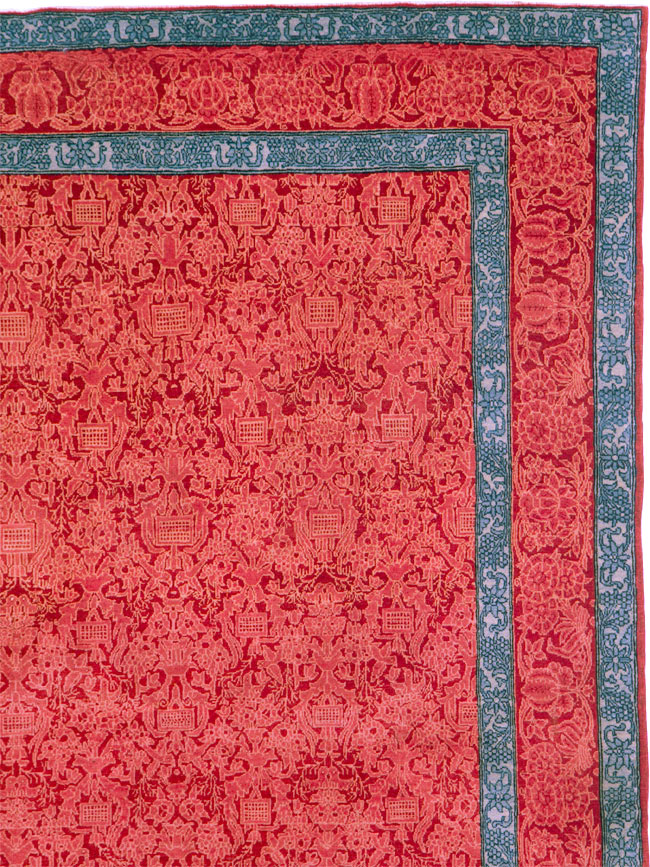 Vintage Persian Kashan Deco Carpet, No.23851 - Staging