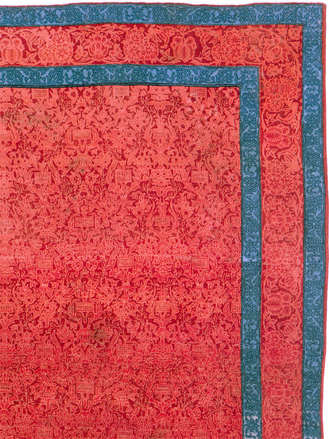 Vintage Persian Kashan Deco Carpet, No.23851 - Staging