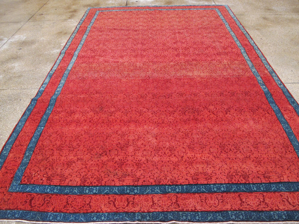 Vintage Persian Kashan Deco Carpet, No.23851 - Staging