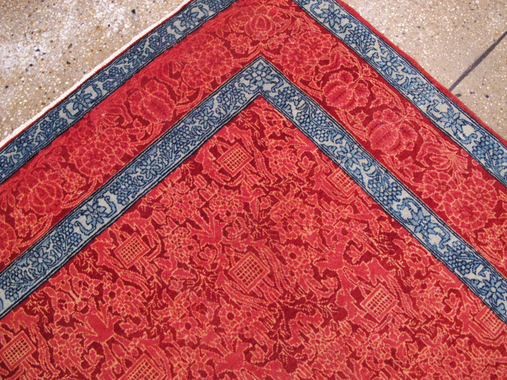 Vintage Persian Kashan Deco Carpet, No.23851 - Staging