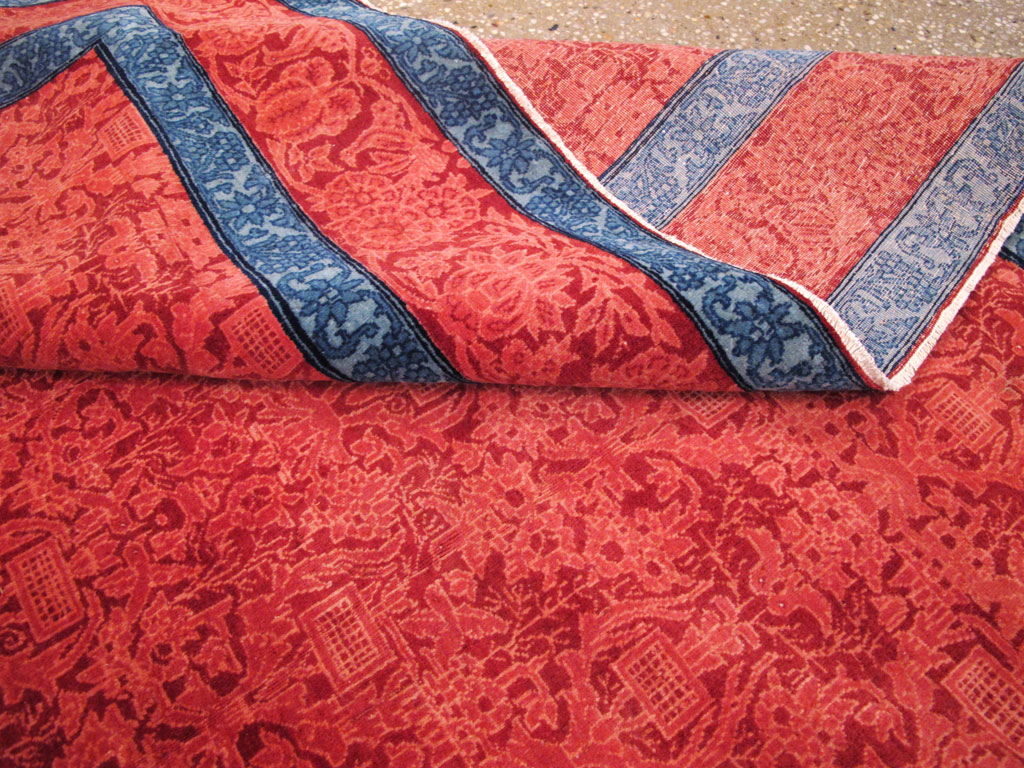 Vintage Persian Kashan Deco Carpet, No.23851 - Staging