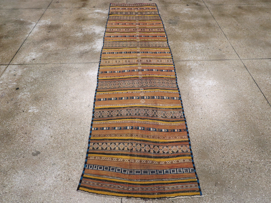 Vintage Persian Flatweave Kilim Runner, No.23856 - Staging