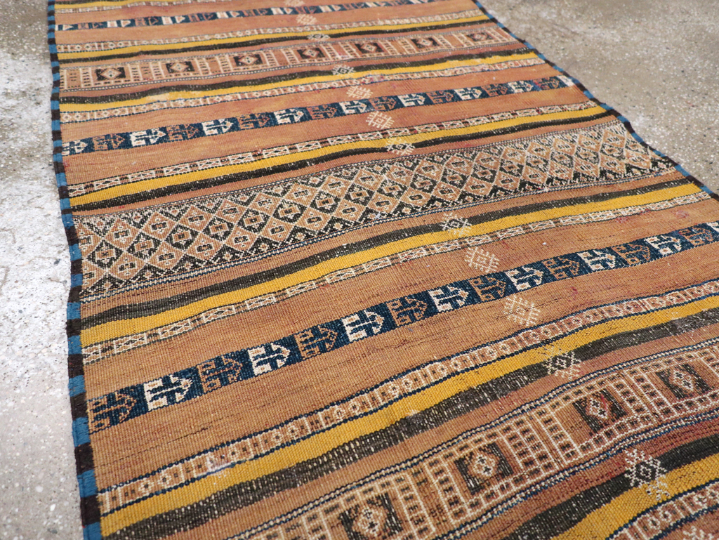 Vintage Persian Flatweave Kilim Runner, No.23856 - Staging