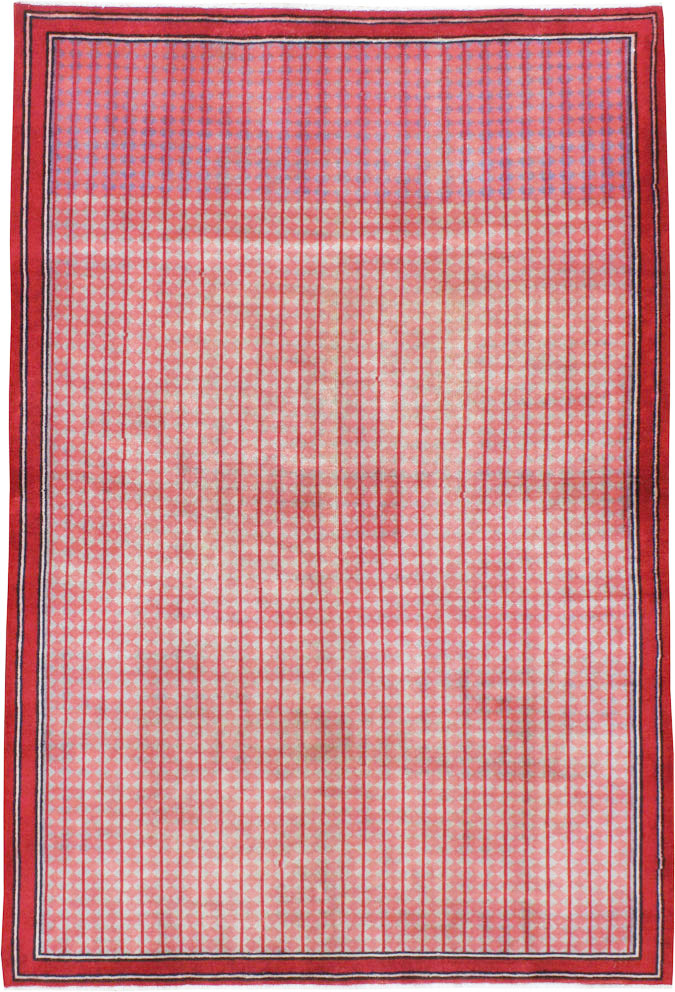 Vintage Persian Kashan Modernist Rug, No.23889 - Staging