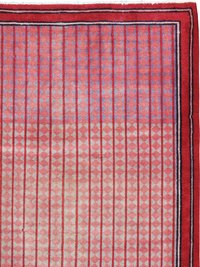 Vintage Persian Kashan Modernist Rug, No.23889 - Staging