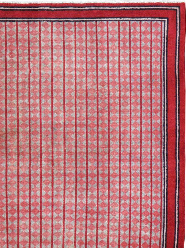 Vintage Persian Kashan Modernist Rug, No.23889 - Staging