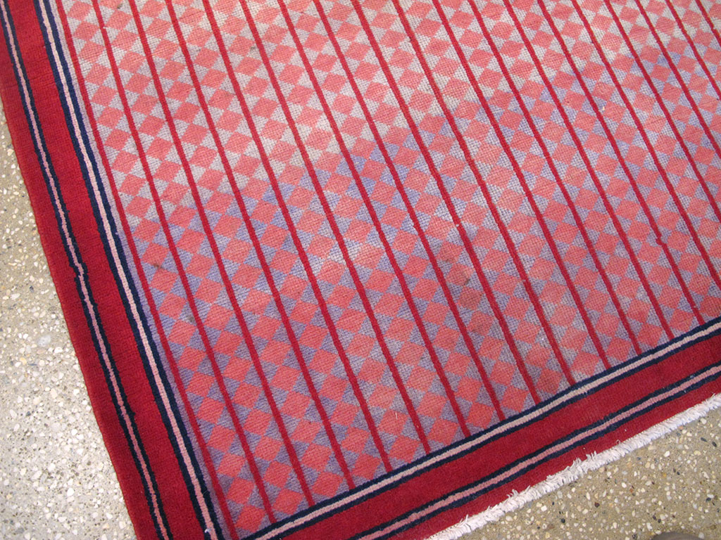 Vintage Persian Kashan Modernist Rug, No.23889 - Staging