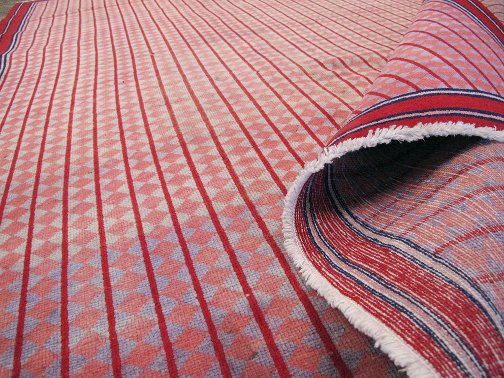 Vintage Persian Kashan Modernist Rug, No.23889 - Staging