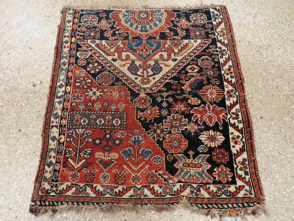 Antique Persian Afshar Sampler Rug, No.23895 - Staging