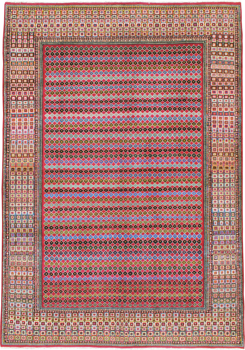 Vintage Persian Mashad Modernist Carpet, No.23914 - Staging