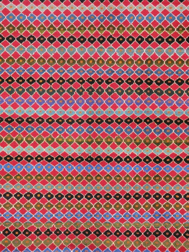 Vintage Persian Mashad Modernist Carpet, No.23914 - Staging